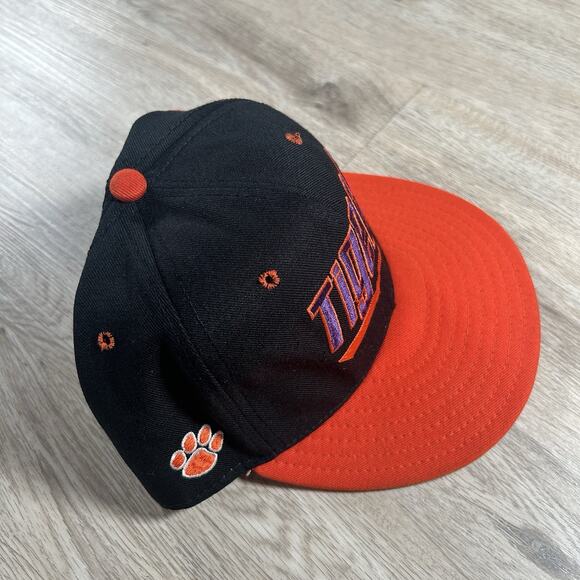 Vintage Clemson Tigers Hat Snapback College Black Orange Wool‎ Cap USA - Picture 8 of 9